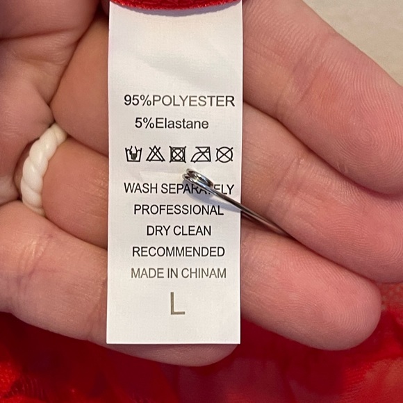 NWOT Red Sheer and Lace Babydoll Dress w/ Matching Thong - Picture 8 of 8